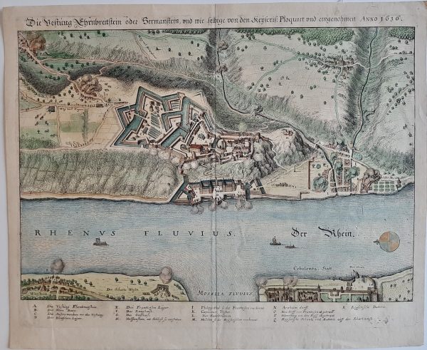 Merian Forteresse Coblence Rhin