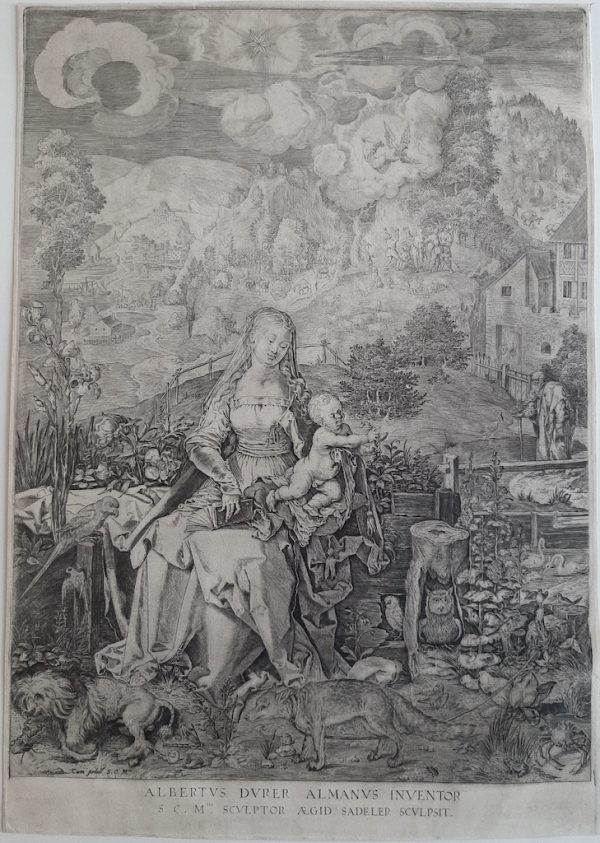 Aegidius Sadeler Vierge à l'enfant dans un paysage