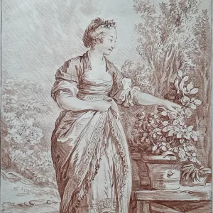 Demarteau figure woman garden