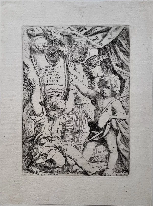 Loli Lorenzo deux putti écusson