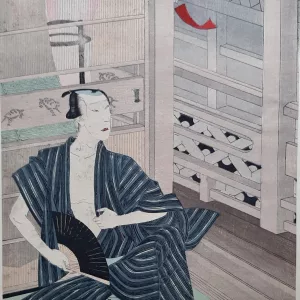 Estampe japonaise femme éventail