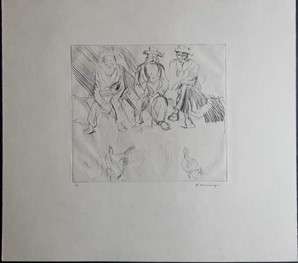 Brangwyn Frank vieillards poulets